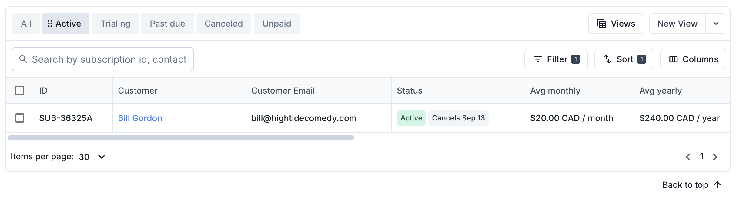 Pending cancellation banner