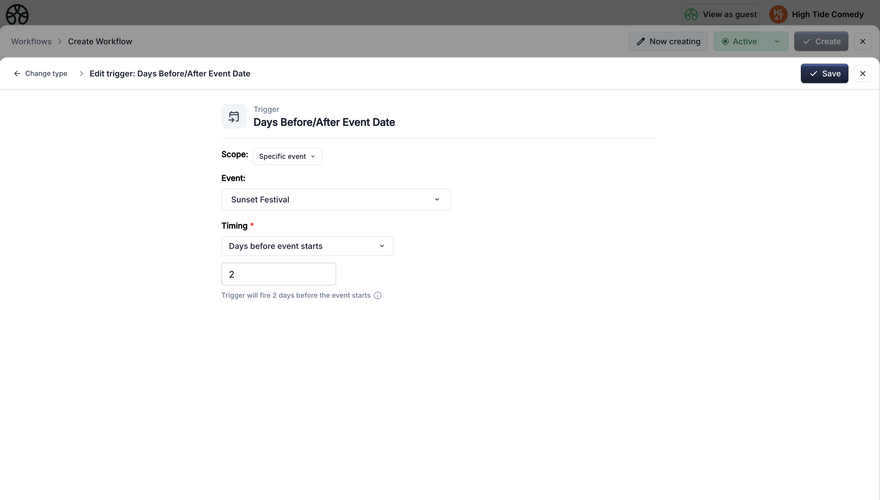 Days before after event